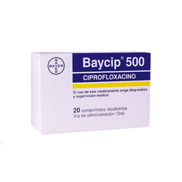 Baycip (R) Ciprofloxacino 500mg 20 Comprimidos Recubiertos