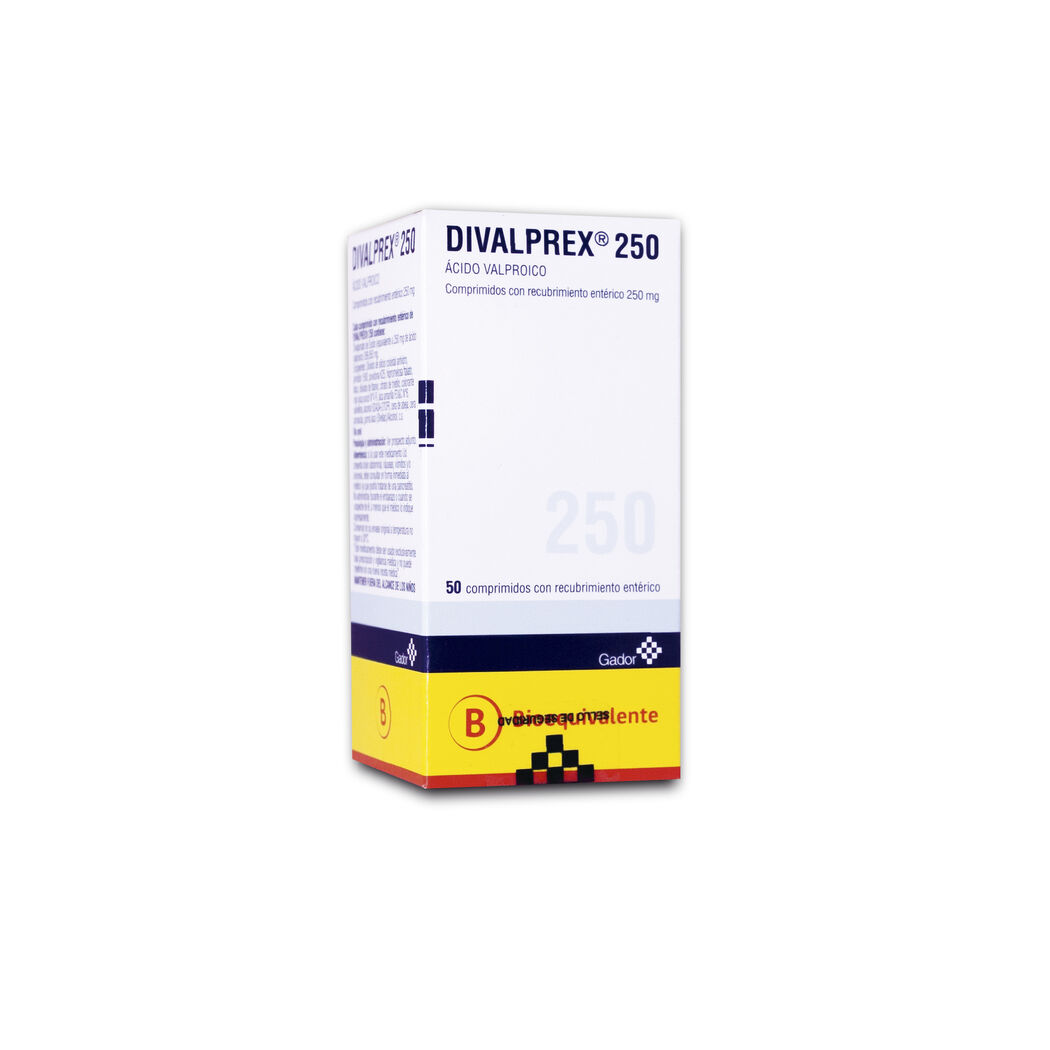 Divalprex (B) Ácido Valproico 250mg 50 Comprimidos Recubiertos