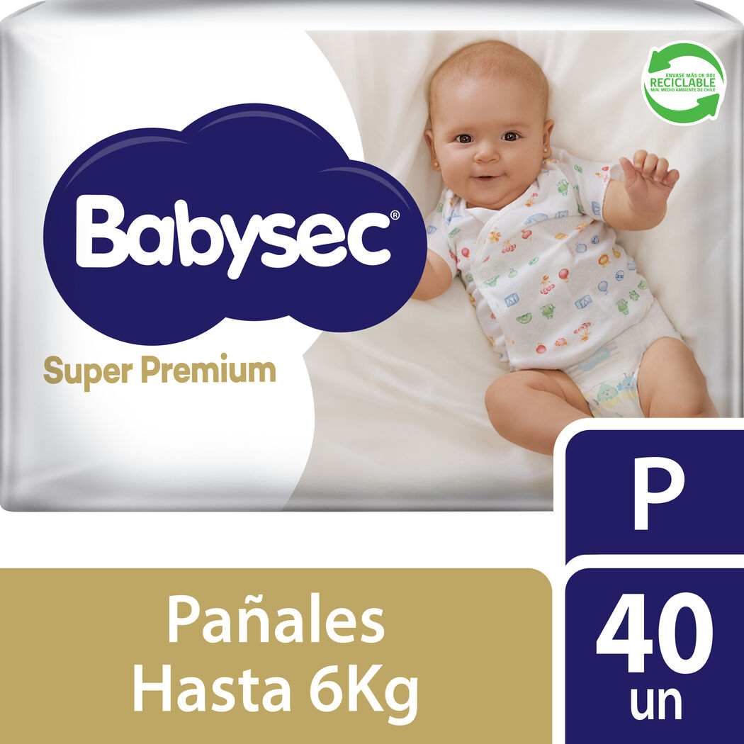 Pañales Babysec Para Bebé Super Premium Talla P 40 Unidades