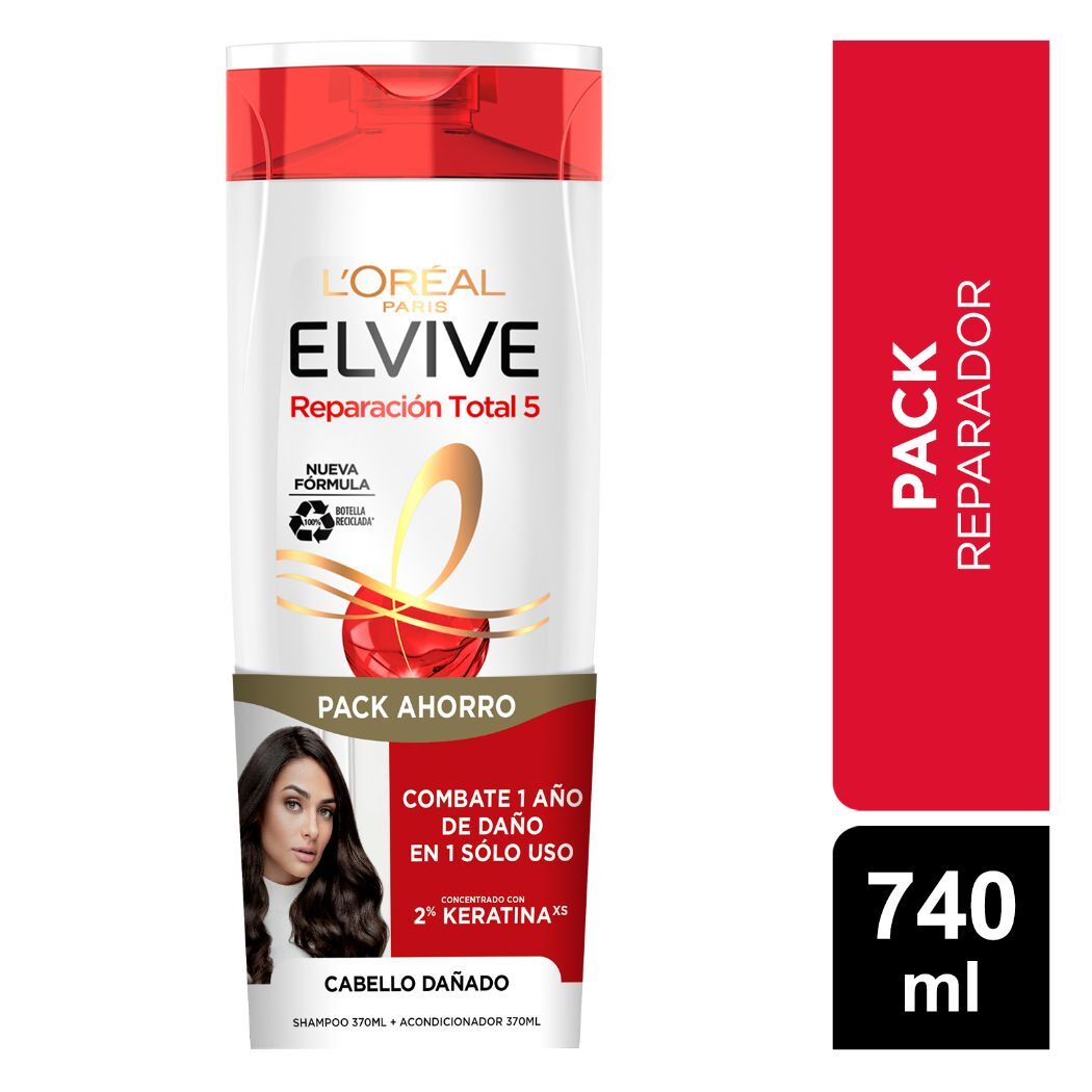 Pack Elvive Reparación Total 5 Shampoo 370ml + Acondicionador 370ml 