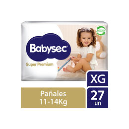 Pañales Babysec Super Premium Talla XG 27 Unidades