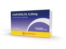 Carvedilol (B) 6.25mg 30 Comprimidos Recubiertos