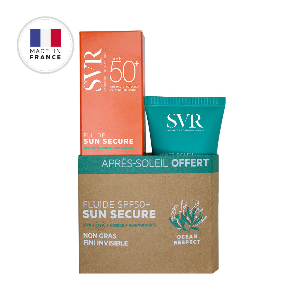 Set SVR Sun Secure Protector Solar Fluide SPF50 + After-Sun Lait Apres Soleil