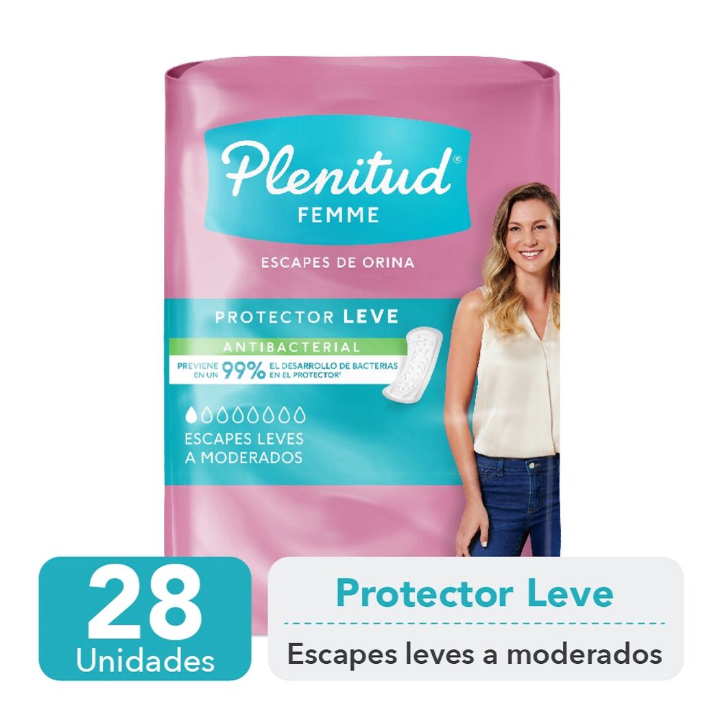 Protector Leve Antibacterial Plenitud Femme 28 Unidades