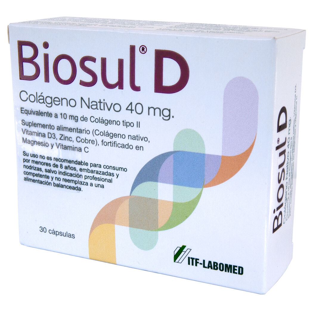 Biosul D Colágeno Nativo y Vitamina 40mg 30 Cápsulas