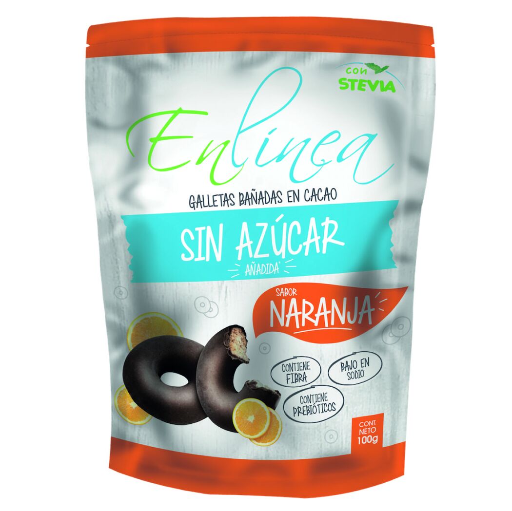 Galletas En Línea Cubierta Cacao Naranja 100g