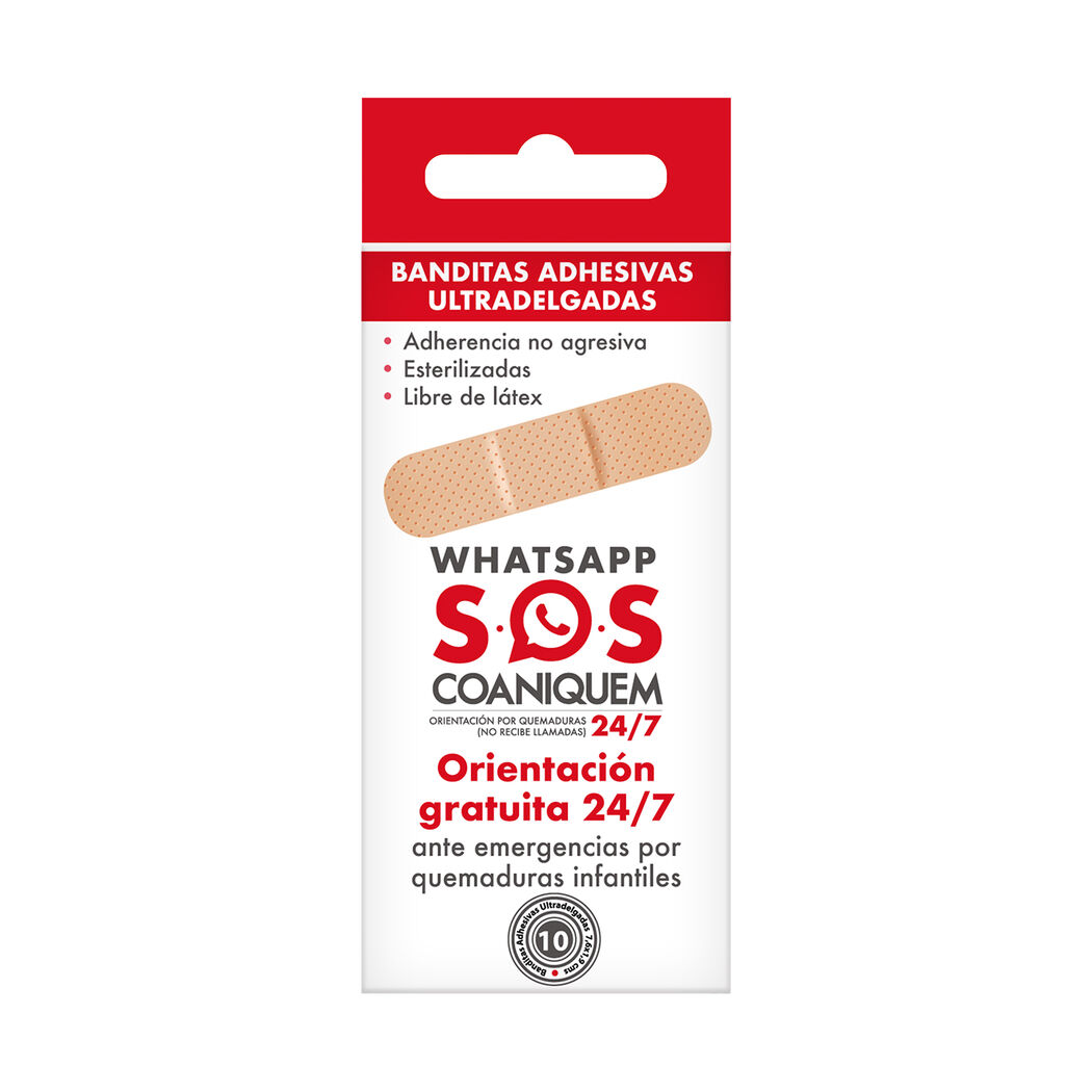 Bandita Adhesiva Ultradelgada Coaniquem 10 Unidades
